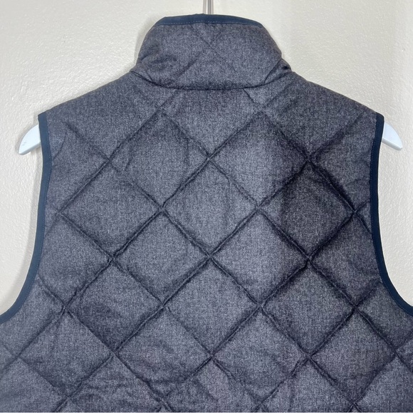 J. Crew Factory Textured Quilted Down Puffer Vest Gray Size XL Gold Zipper - Picture 7 of 8